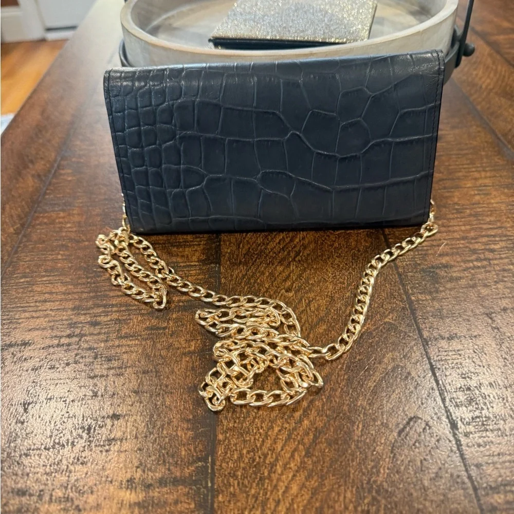 MCM Gray Crocodile Embossed Wallet